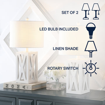 Stewart 21.5" Wood LED Table Lamp - JONATHAN Y